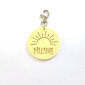 Étiquette de sac pastel SUNSHINE / Porte-clés personnalisé Personnalisé-cartable-école-maternelle-cartable-personnalisé-maternelle-citron-rose-orange-menthe-violet