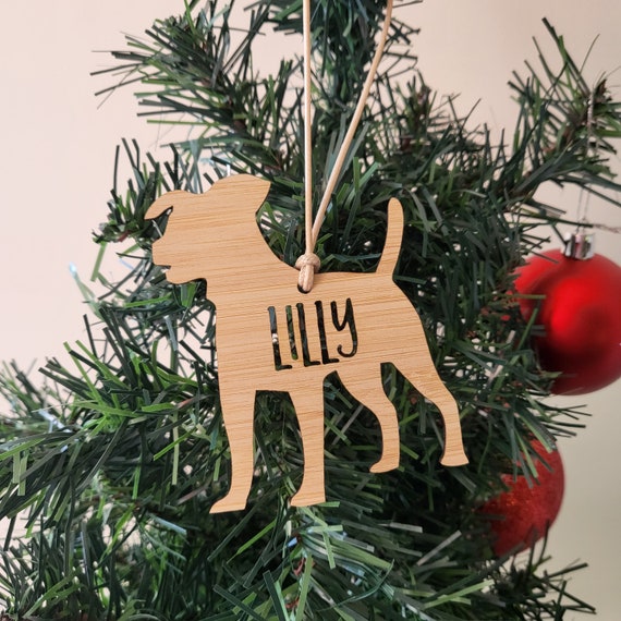 Jack Russell Terrier Personalised Wood Christmas Decoration