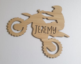 Personalised Name Dirt Bike Motor Cross Motorbike Wall Hanging