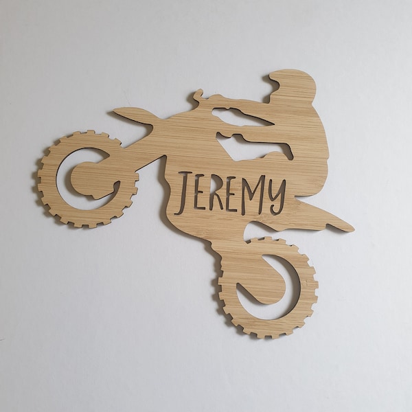 Personalised Name Dirt Bike Motor Cross Motorbike Wall Hanging