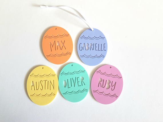 Personalised Easter Egg Hearts with Name Hanging Decoration Tag Keepsake Gift