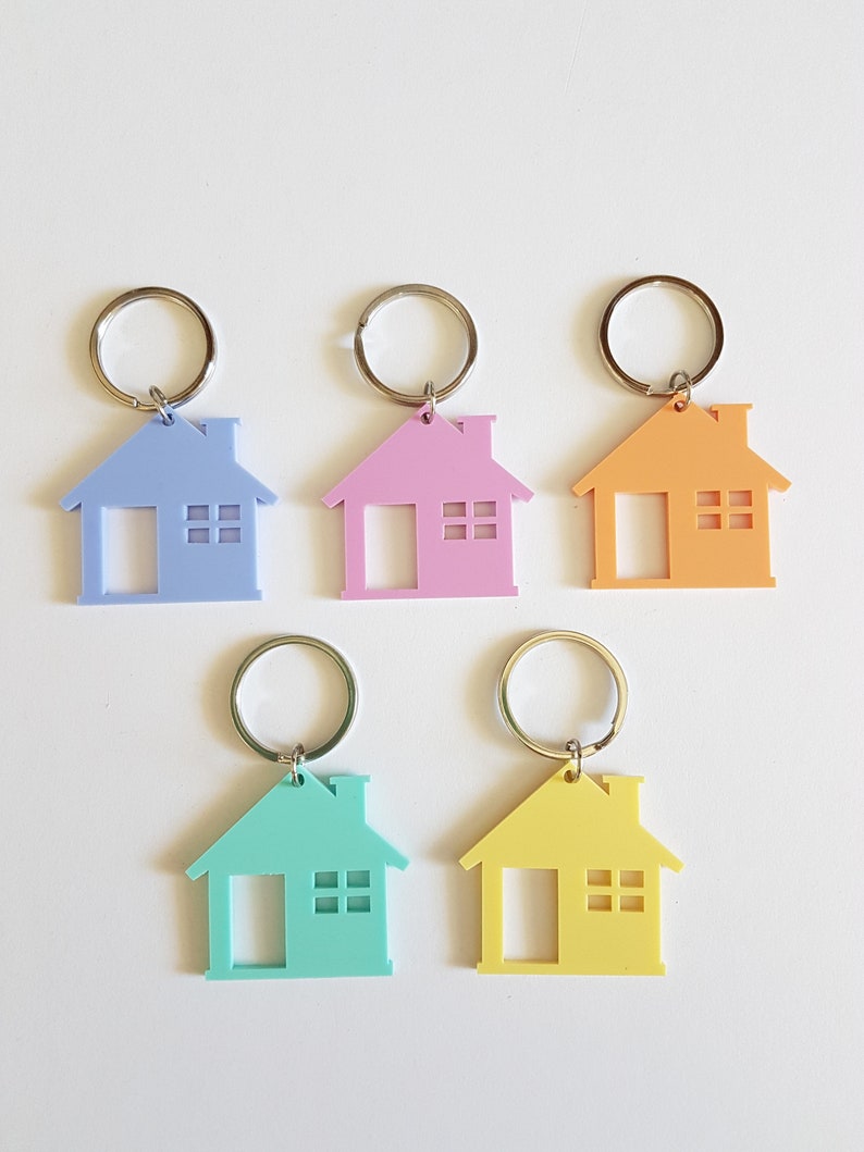 House Keyring-house shape-bagtag-id tag-real estate-house key-flat key-apartment key