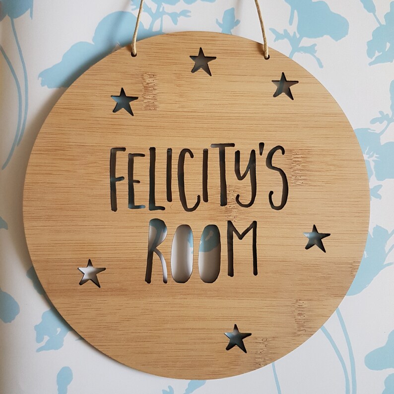Personalised Wooden Wall / Door Hanging Stars-wall hanging-wall art-wooden sign-custom-kids gift-baby gift-lasercut-bedroom image 5