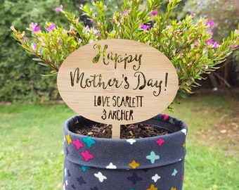Personalised Mothers Day plant marker-plant peg-plant decoration-floral-flowers-flowerpot-mum-mom-pot plant-grandma-nan-nanna-oma