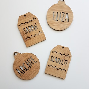 Personalised Christmas Gift Tags-Wooden Gift Tags-present-Christmas Gift-personalized gift tag-acrylic-white christmas