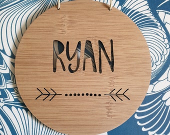 Personalised Wooden Wall / Door Hanging - Dots Arrow-wall hanging-wall art-sign-kids door sign-kids gift-baby gift-lasercut