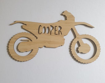 Personalised Name Dirt Bike Motor Cross Motorbike Wall Hanging