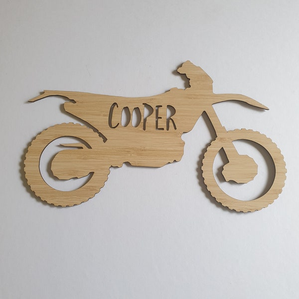 Personalised Name Dirt Bike Motor Cross Motorbike Wall Hanging