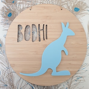 Kangaroo child's personalised door room hanging