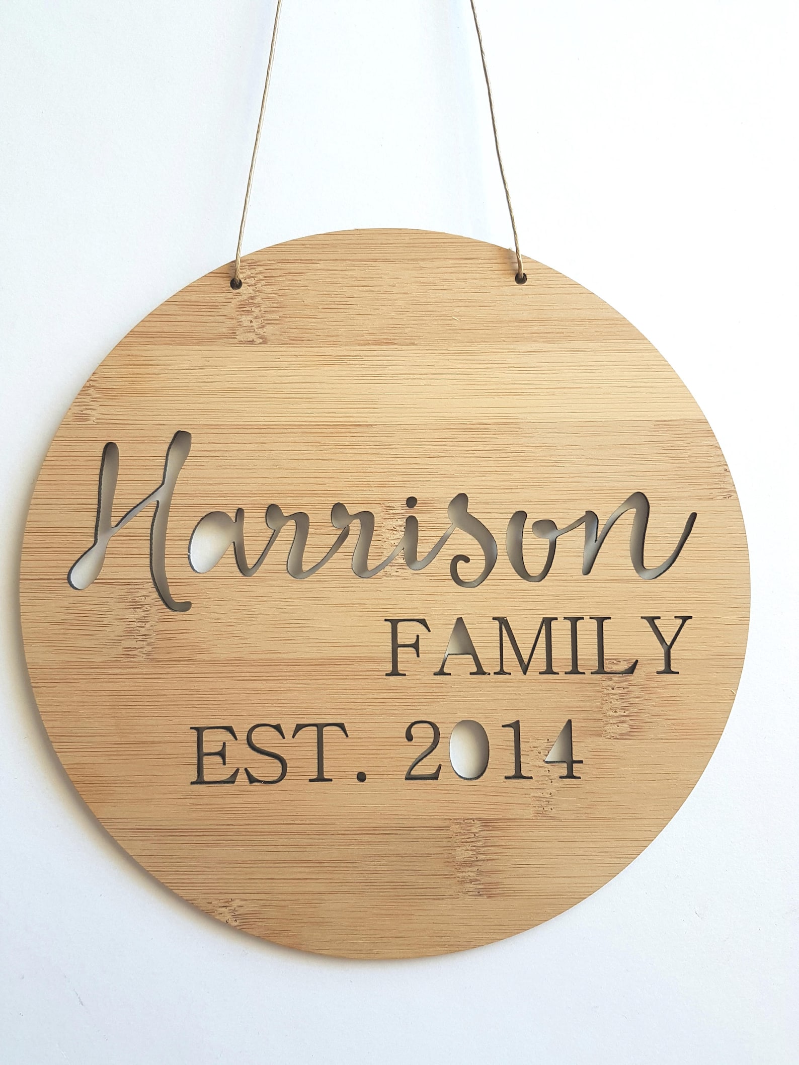 Personalised Family Name Wooden Wall Hanging 19.5cmwall Etsy