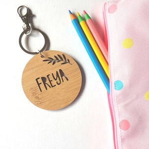 Fern Floral Keyring Bag Tag Personalised