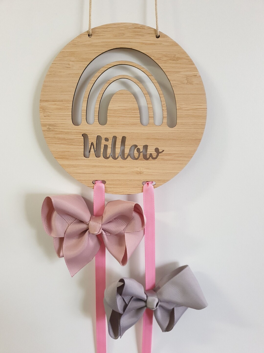 Personalised Rainbow Bow Holder Etsy