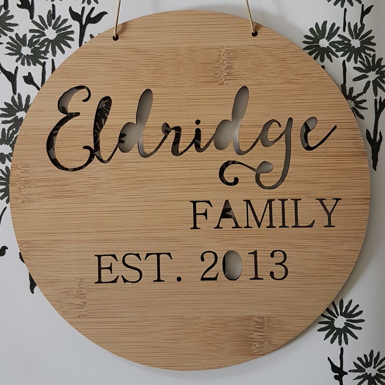 Personalised Family Name Wooden Wall Hanging 19.5cmwall Etsy
