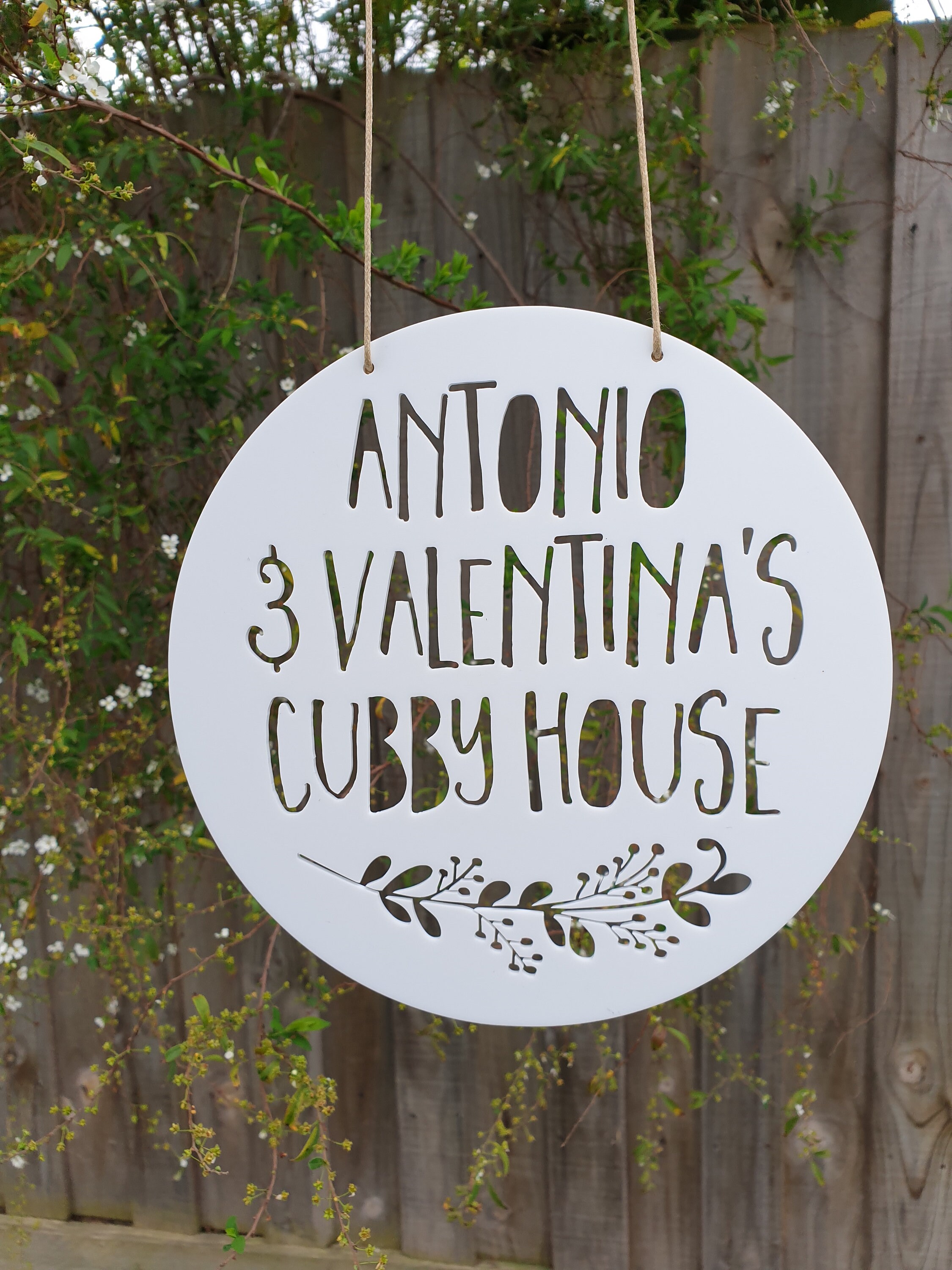 Personalised Cubby House Sign Floral Designlaser Cutkids Etsy