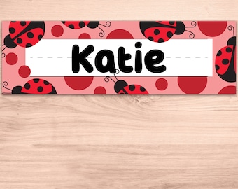 Ladybug Student Name Plate