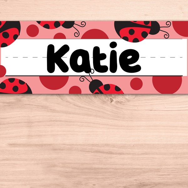 Ladybug Student Name Plate