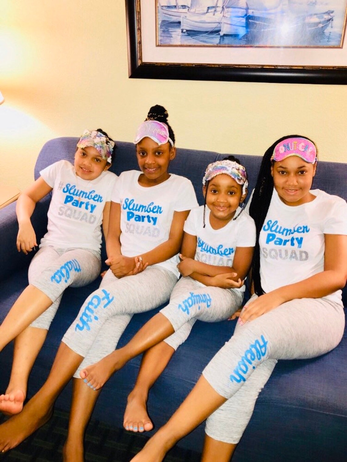 Slumber Party Pajama sets. Birthday Squad pajama sets. Girls Etsy