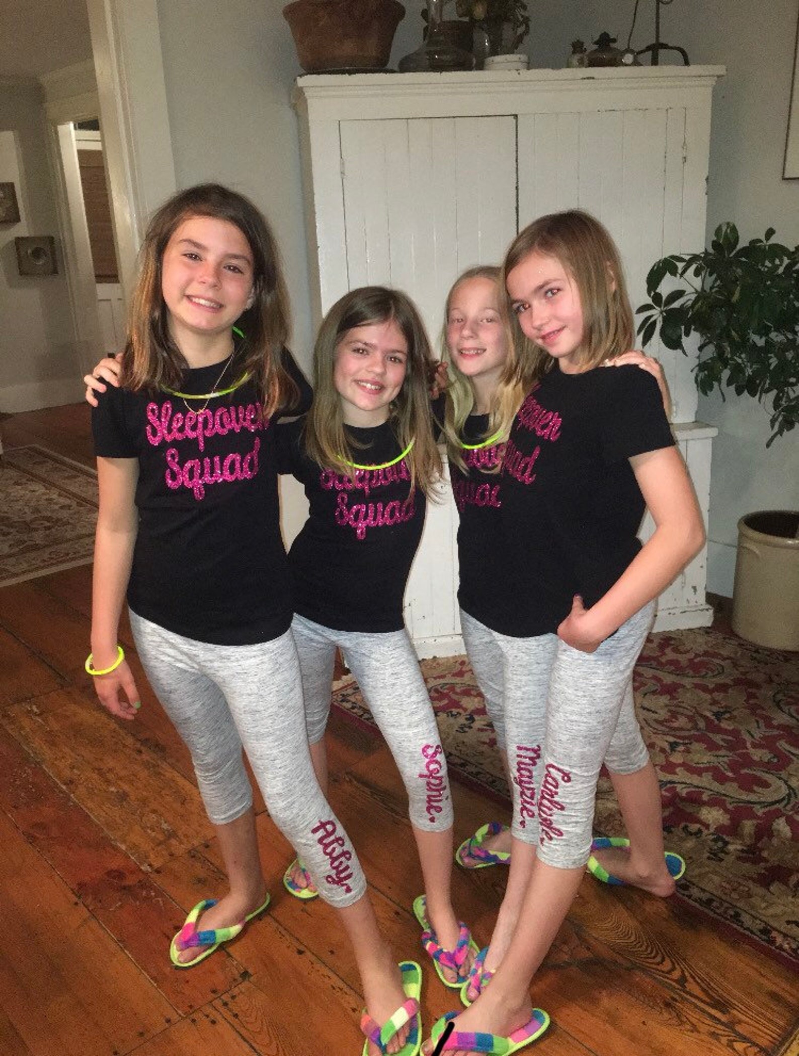 SLEEPOVER SQUAD pjs. Girls sleepover pjs. custom pjs. custom Etsy