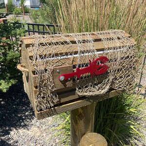 Rustic Lobster Trap Mailbox: Nautical Coastal Decor - (Mailbox Piling Post Sold Separately) image 2