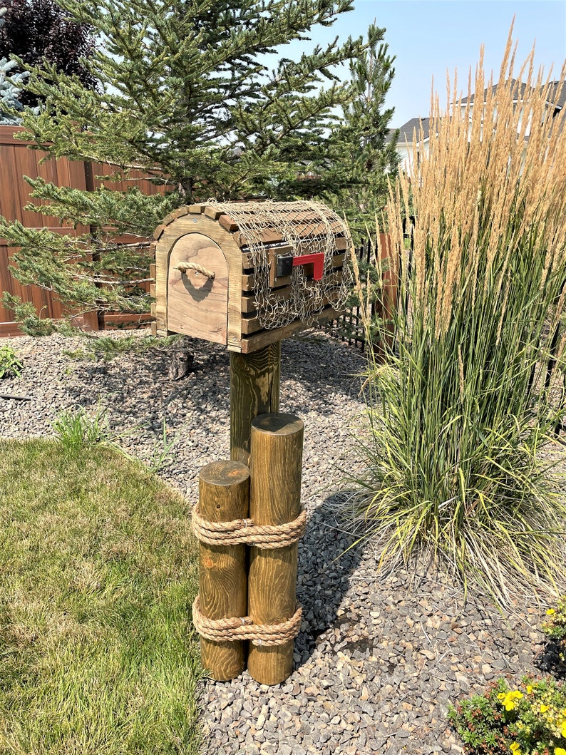 Nautical Rustic 'Lobster Trap' MAILBOX w/Rope Pull & Etsy