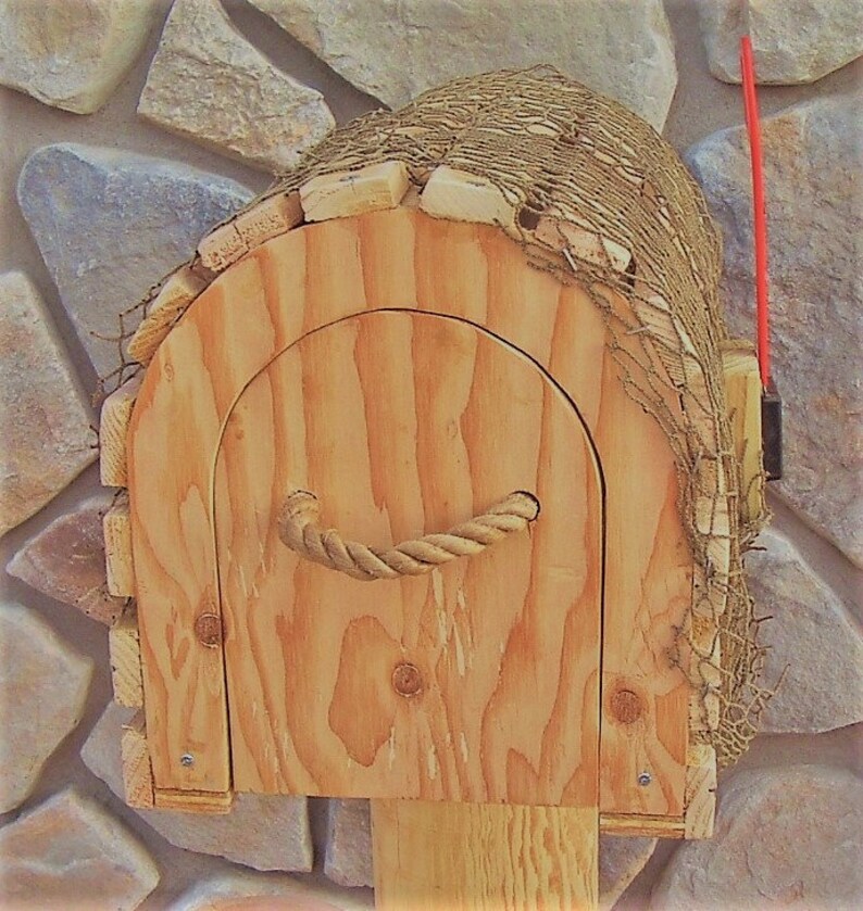 Nautical Rustic 'Lobster Trap' MAILBOX w/Rope Pull & Etsy
