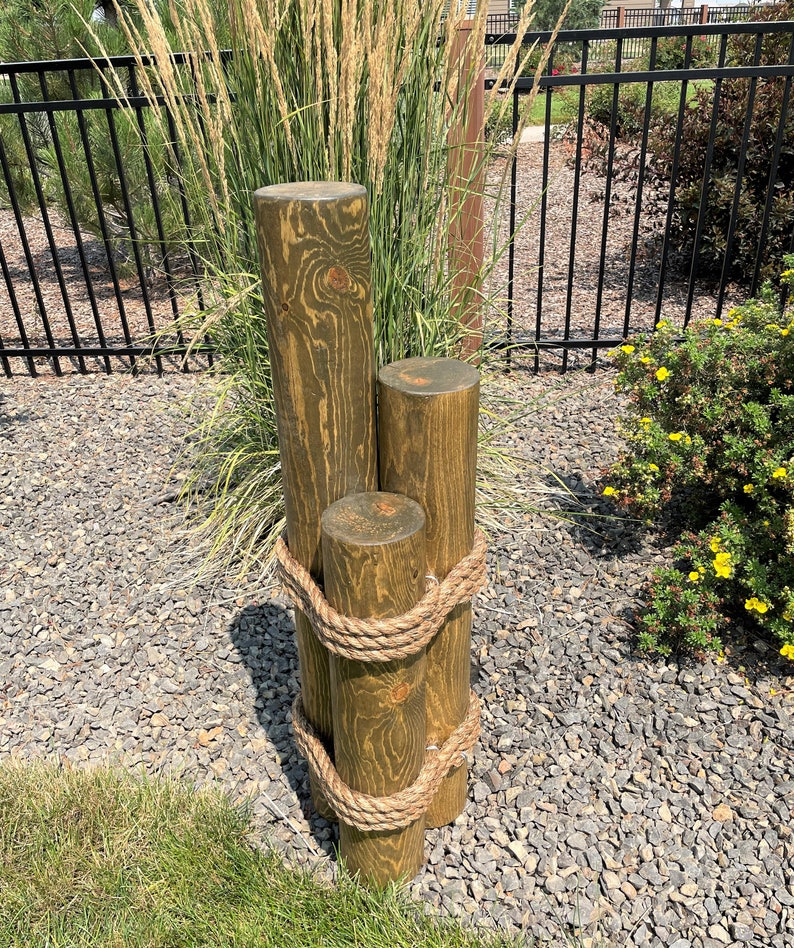 Coastal Wood Pier Posts: Rustic Nautical Piling Decor, 40
