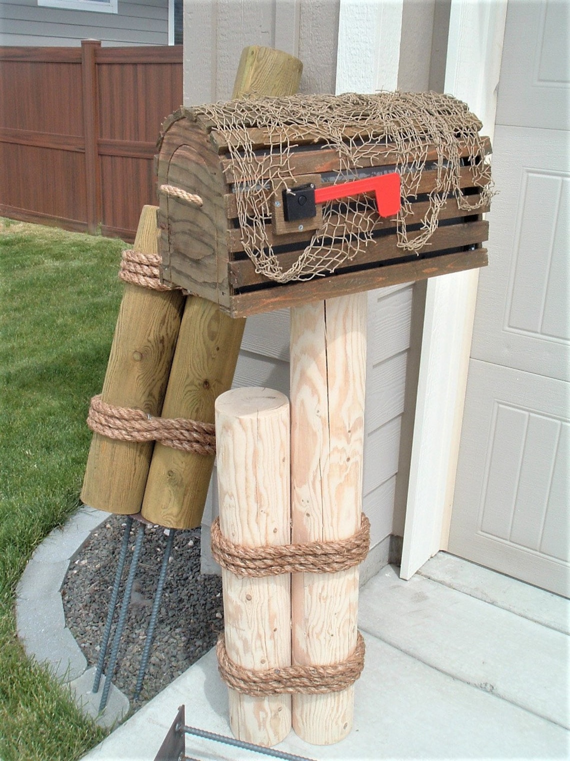 Nautical Piling Rustic MAILBOX POST 'Natural Pine' Etsy