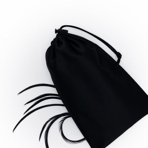 Sac à cordon de rangement en satin noir pour jouets pour adultes - Plusieurs tailles disponibles -
