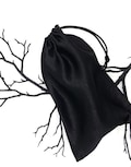 Black Crushed Satin Bag Adult Toy Storage with Drawstring - Multiple Sizes Available -