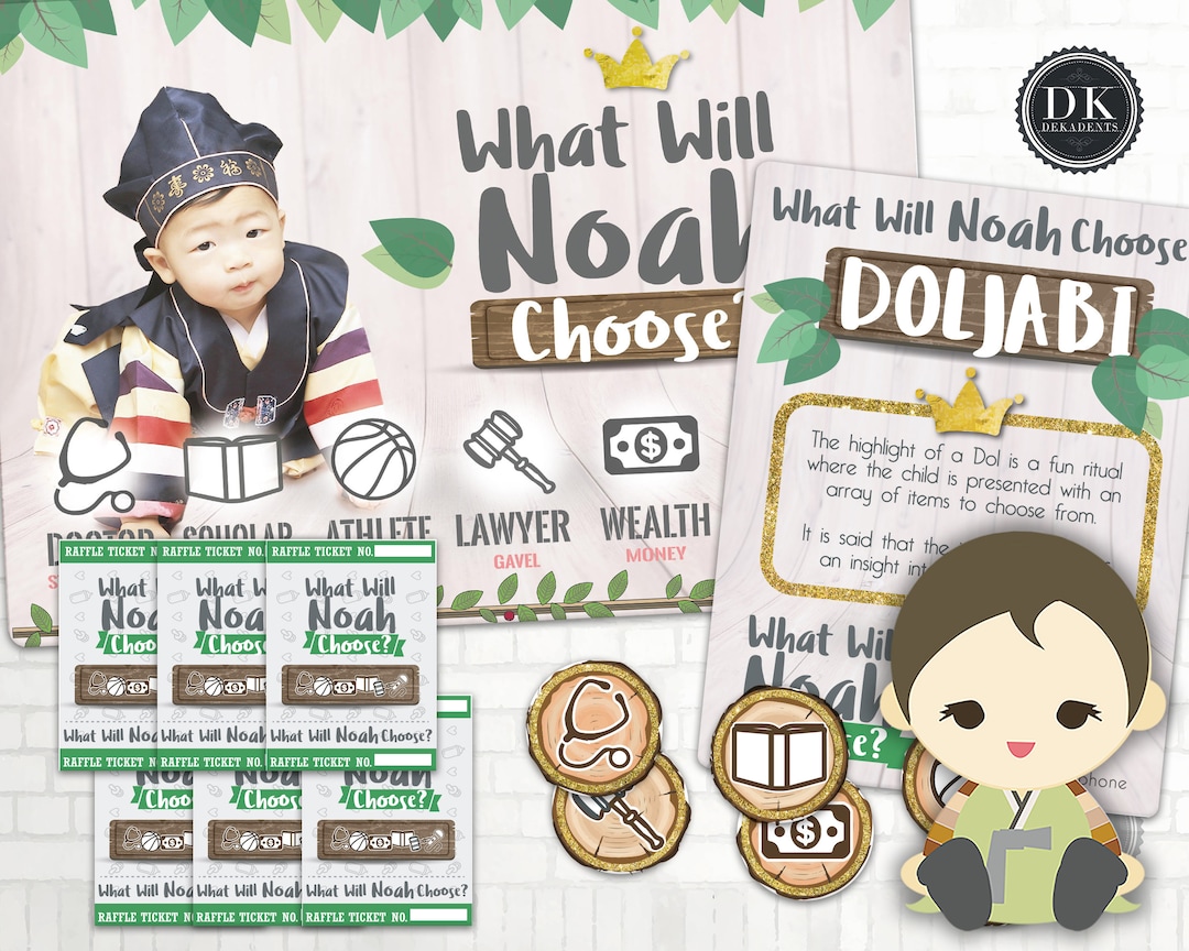 The NOAH Doljabi Kit: Korean First Birthday DOL Printable - Etsy