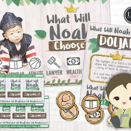 Doljabi Set Printable Korean First Birthday Korean Girl | Etsy