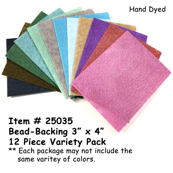 12pcs 3"x4" Bead Backing Economy Foundation in Assorted Color