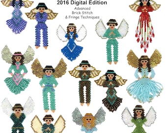 Angel Bead Pattern Collection: Brick Stitch, Fringe Techniques (PDF Download)