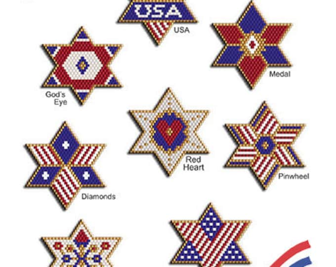 Patriotic Stars 1 Beading Pattern Tutorial - Instant PDF Download - Etsy