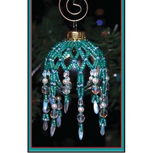 Mini Sparkling Ornament Cover - Beaded Christmas Ornament Cover Pattern Tutorial - Beaded Bauble Tutorial