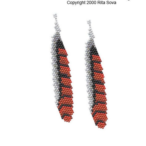 Beaded Jackdaw Feather Earrings Pattern - FREE PDF Files for Russian Leaf Earrings Plus Brick, Comanche, Peyote Stitches Bead Orientation!