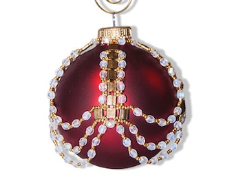 Beaded Christmas Ornament Cover Pattern: Tila & Crystal Bauble (PDF Download)