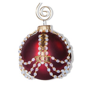 Beaded Christmas Ornament Cover Pattern: Tila & Crystal Bauble (PDF Download)