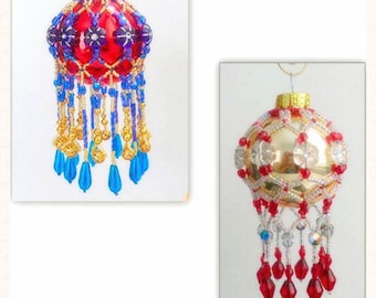 Fringe Beaded Mini Christmas Ornament Cover Pattern