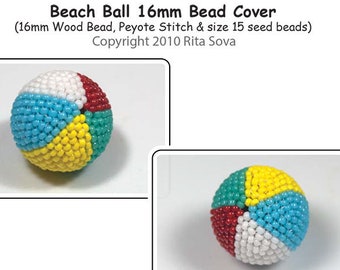 PDF Download - Beach Ball 16mm Wood Bead Cover Pattern Tutorial