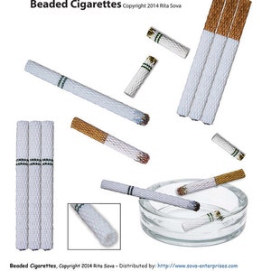 Instant PDF Download 3-D Cigarettes Bead Pattern Tutorial - 3 Dimensional Beading Tutorial