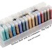 Bead Pavilion Shelf Flip Top with 32 - 3" Flip Top Containers & Caps - Bead Storage Organizer