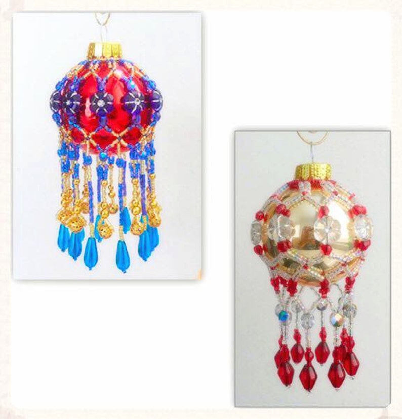 5 Beaded Christmas Ornament Cover Patterns Collection Etsy