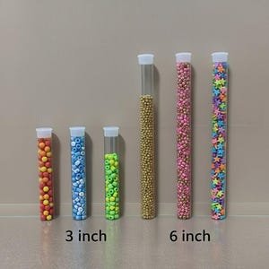 Clear Round Tubes with Caps, Bead Storage, Bead Container, Bead Organization, Diamond Painting, Candy Favor Packaging, 3 or 6 inch (9/16")