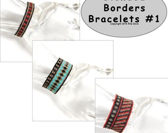 Blended Borders Bracelets 1 Pattern Tutorial - Beaded Bracelet Pattern