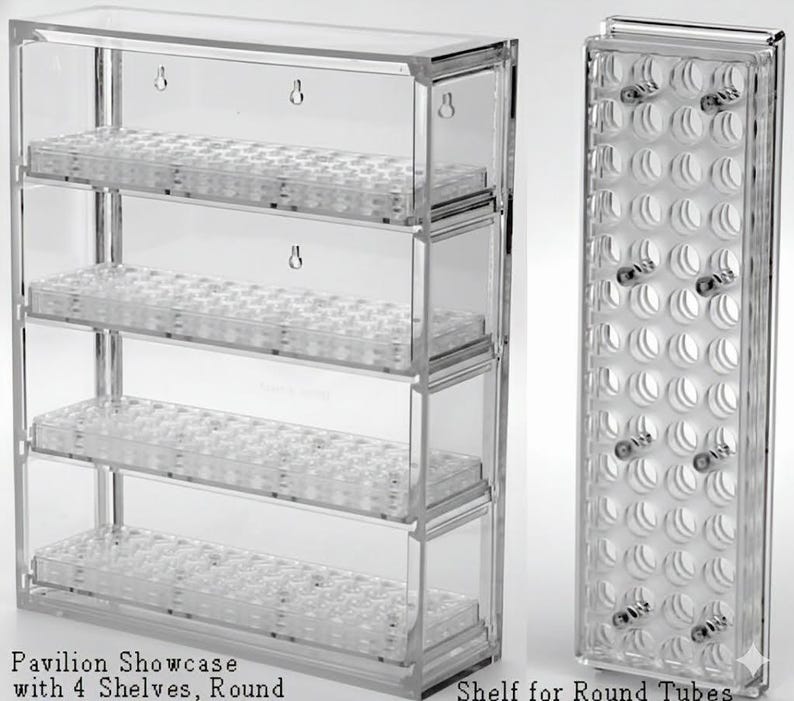 Bead Storage Bead Organizer Solutions: Bead Pavilion Showcase by Sova Enterprises made in the USA! Choose the version that fits your needs! Case + 4 RD Shelves