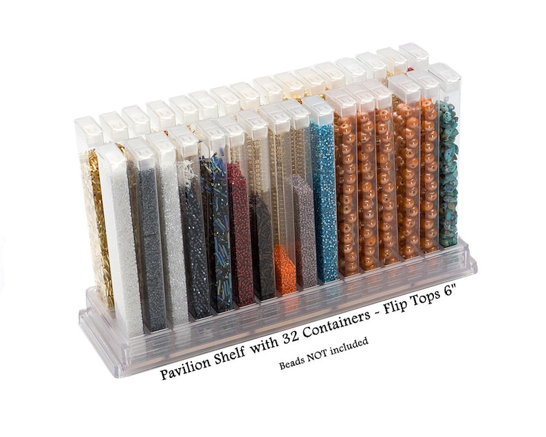 6" or 6-1/2" Clear Flip Top Containers - Seed Bead Storage, Candy...