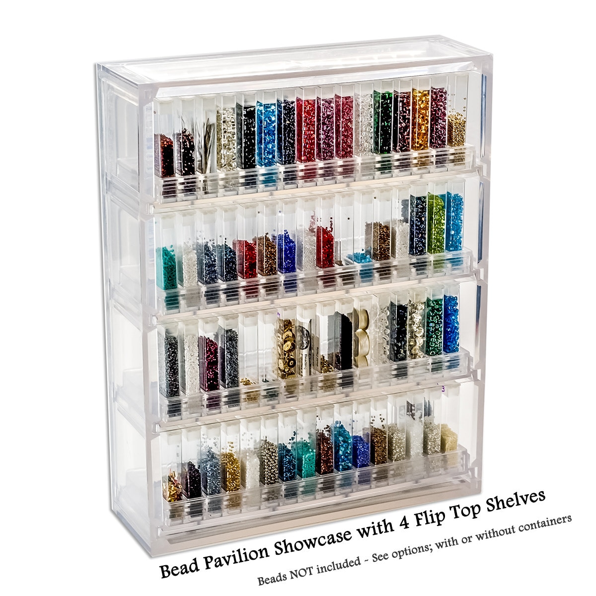 Bead Storage Solution Bead Pavilion Showcase With or Without 4 ROUND  Shelves Bead Organizer, Bead Tower Display, Bead Organization 