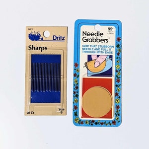Dritz Sharps Hand Needles Size 9 with Needle Grabbers - New Old Stock