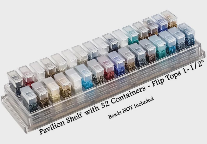 Bead Storage Bead Organizer Solutions: Bead Pavilion Showcase by Sova Enterprises made in the USA! Choose the version that fits your needs! FT Shelf+32-1.5" box